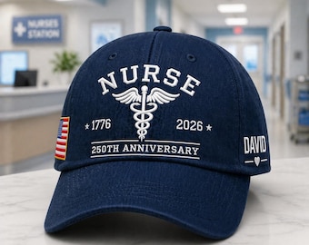 Gorro de enfermera personalizado, gorro de enfermera con nombre personalizado, regalo para mamá o papá, gorro médico bordado, idea de regalo para trabajadores de la salud
