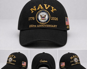 Gorra personalizada para veterano de la Marina, regalo para papá, gorra militar para esposo, gorra patriótica con nombre personalizado, regalo del Día del Padre para papá de la Marina.