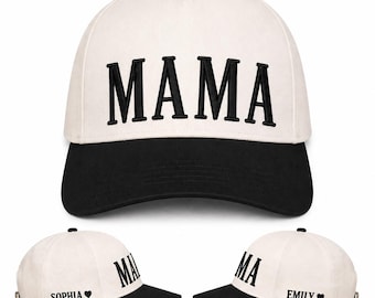 Gorra personalizada para mamá con nombres de los niños, gorra bordada a medida para mamá, regalo para el Día de la Madre, gorra de béisbol para mamá, regalo para mamá, gorra con nombre personalizado