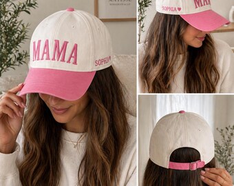 Gorra personalizada para mamá con nombre, gorra bordada a medida, regalo para el Día de la Madre, gorra de béisbol ajustable para mujer.