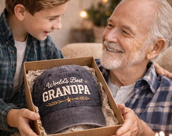 El mejor gorro del mundo para abuelos, regalo de los nietos para el abuelo, gorra de béisbol vintage para el abuelo, regalo del Día del Padre, regalo de cumpleaños para el abuelo.