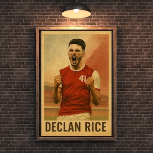 Declan Rice Arsenal Poster: Kandinsky-Inspired Vintage Football Art