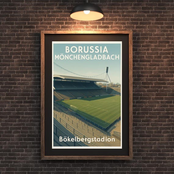 Borussia Mönchengladbach Bökelbergstadion Poster | Vintage German Football Print | Retro Stadium Wall Art