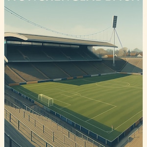 Borussia Mönchengladbach Bökebergstadion-affisch | Vintagetryck av tysk fotboll | Retro väggkonst för arenan bild 8