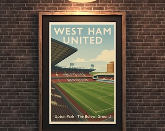 West Ham United Upton Park Vintage Football Poster (Digital Download)