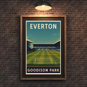 Goodison Park Vintage Style Poster | Everton Football Stadium Wall Art | Classic Toffee Supporter Gift | Everton Fan Gift