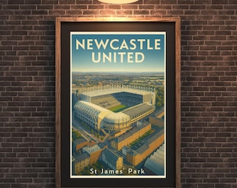 Newcastle United | St James’ Park Poster | Vintage Football Stadium Poster