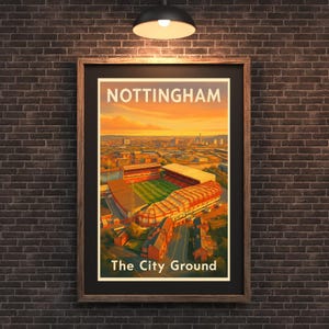 Nottingham Forest Poster | City Ground Wall Art | Vintage Football Stadium Print