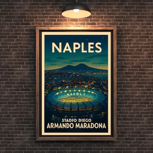 Vintage Napoli Stadium Poster: Stadio Diego Armando Maradona Travel Print