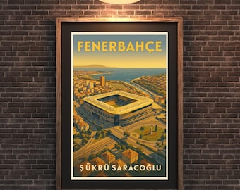Fenerbahçe Şükrü Saracoğlu Stadium Poster | Vintage Istanbul Football Wall Art Print
