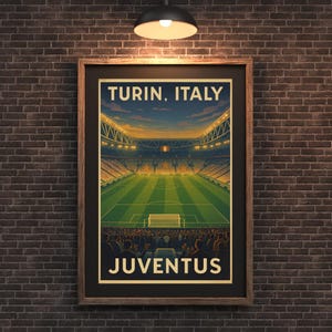 Juventus Stadium Poster – Vintage Turin Football Wall Art | Allianz Stadium Retro Print (A4–A0)