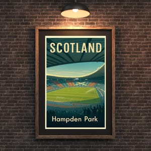 Hampden Park Stadium-tryck: Vintagekonst för skotsk fotboll
