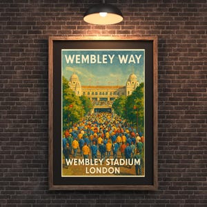 Vintage Wembley Stadium-affisch: Historiskt fotbollskonsttryck