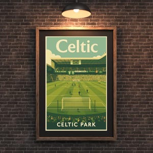 Celtic Park Stadium Print: Vintage Scottish Football Art