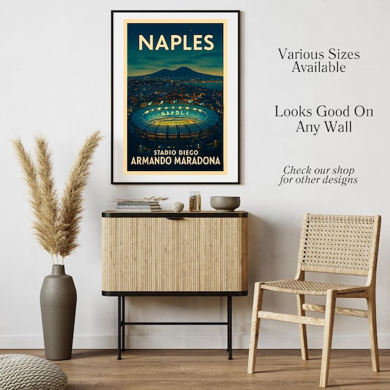 Affiche Stadio Diego Maradona, affiche de football Naples