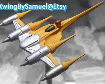 Bemalter Naboo-Bomber-3D-Druck für das X-Wing-Miniaturenspiel