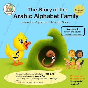 Arabic Alphabet Storybook for Kids – Fun Printable PDF | Learn Arabic Letters with Family & Objects Children learn Arabic Alphabet