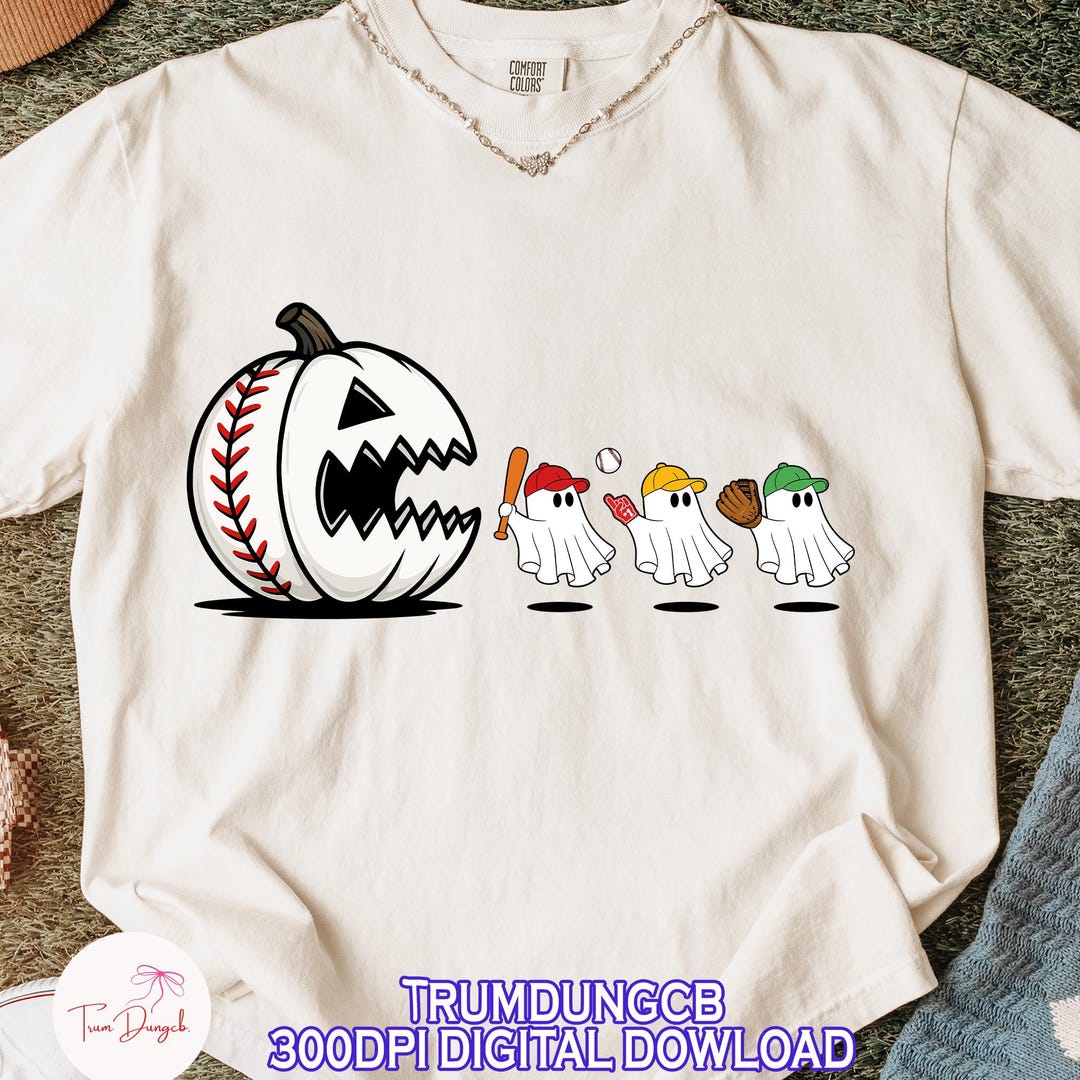 Pacman Baseball Spooky Halloween PNG, Funny Retro Arcade Game Halloween ...