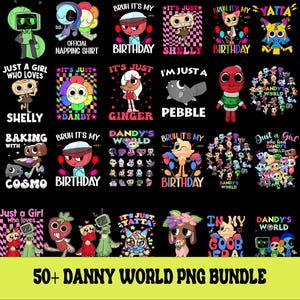 50+ Danny&#39;s World PNG Bundle, Funny Dandy’s World Parody Cartoon Png, Digital File Download for Shirt, Poster Or Sticker Sublimation