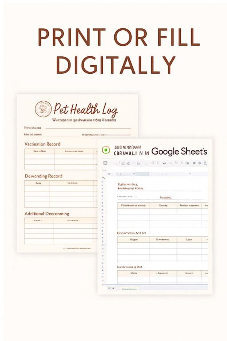 Pet Vaccination & Deworming Record Puppy Health Tracker Printable