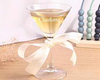 Personalized Martini glass,Engraved Wedding Bridesmaid Glasses Gift,birthday Party favor Glasses,Custom champagne cocktail cup flutes
