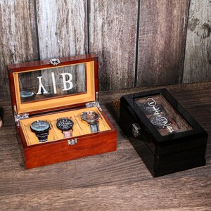 Personalized Watch Box For Men,Engraved Wooden Watch Box,Watch Case,Watch Holder,Gift For Him,Dad Birthday Gift,Luxury Gifts For Husband