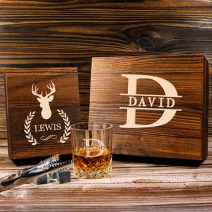 Personalized Whiskey Glasses,Whisky Glass Gift Box,Whiskey Glass Set with Whiskey Stones,Gift for Him,Groomsman Gift,Gift For Dad