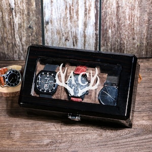 Custom Engraved Wooden Watch Box,Gift For Him Dad Husband