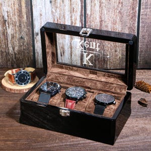 Custom Wooden Watch Box,Custom Engraved Watch Box for Men,Watch Case,Personalized Gift for Him,Gift for watch lover,Watch Storage Box