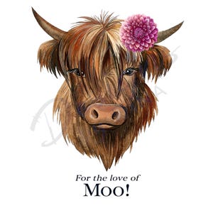 Cow Clip Art Bundle - Cute Farm Animal Illustrations for Crafts, Scrapbooking and Digital Projects, Instant Download PNG  Files