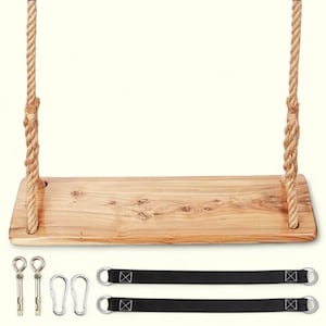 Wooden Swing Outdoor Waterproof Tree Swing Rope Swing for Adults and Kids High Quality Adjustable Height Hanging Swing