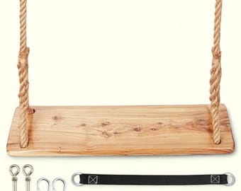 Wooden Swing Outdoor Waterproof Tree Swing Rope Swing for Adults and Kids High Quality Adjustable Height Hanging Swing