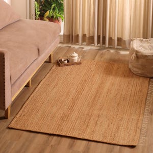 Jute Rug Natural Jute Rug, Jute Braided Rug, Bohemian Jute Rug, Jute Area Rug, Boho Decor Rug, Jute Rug 8x10, Custom Size Rug