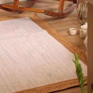Jute Rug Natural Jute Rug, Jute braided Rug, Bohemian Jute Rug, Jute Area Rug, Boho Decor Rug, Jute Rug 8x10, Custom Size Rug
