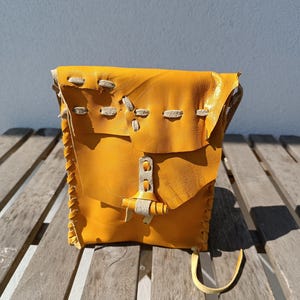 Yellow Italian leather purse