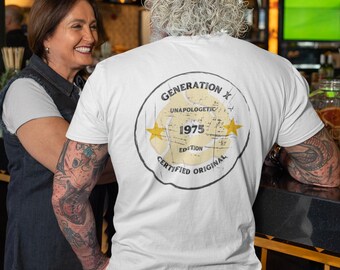 Camiseta del cumpleaños de la Generación X de 1975: Camiseta retro vintage, original certificada