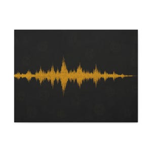 GenX Soundwave Canvas Art: Golden Audio Waveform, Music Lover Decor