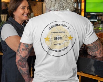Camiseta de cumpleaños de 1980: Camiseta retro de la generación X - Edición original certificada