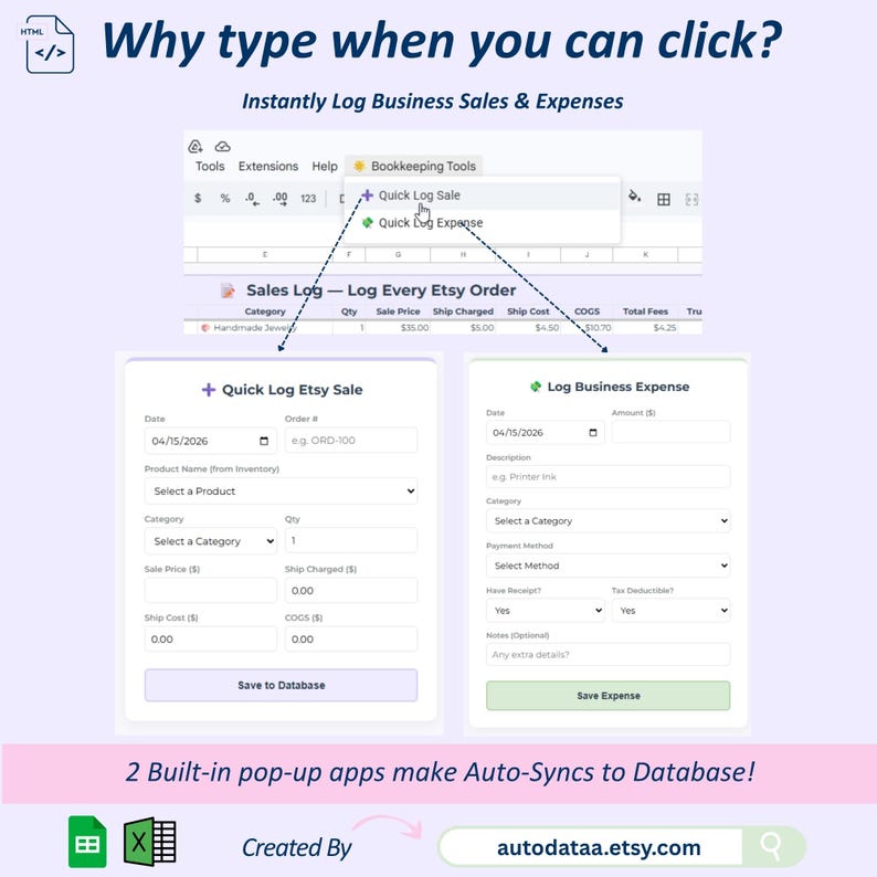 Etsy Seller Spreadsheet | Bookkeeping Template | Small Business Finance ...