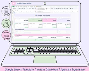 50/30/20 Budget App & Spreadsheet | Monthly Budget Planner | Finance Tracker | Budget Template | Expense Tracker | Savings |Digital Download