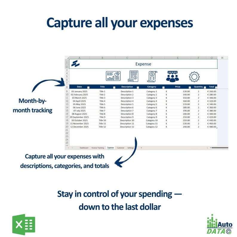Excel Invoice and Expense Tracker With Dashboard and Client Log | Small ...