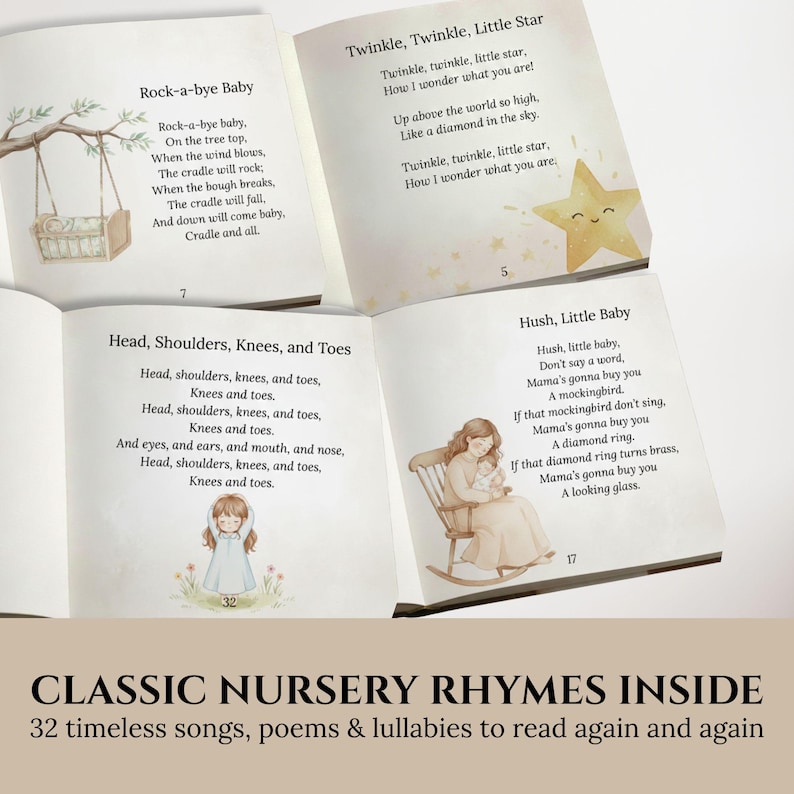 Personalized Nursery Rhymes Storybook, Custom Name Children’s Book Baby ...