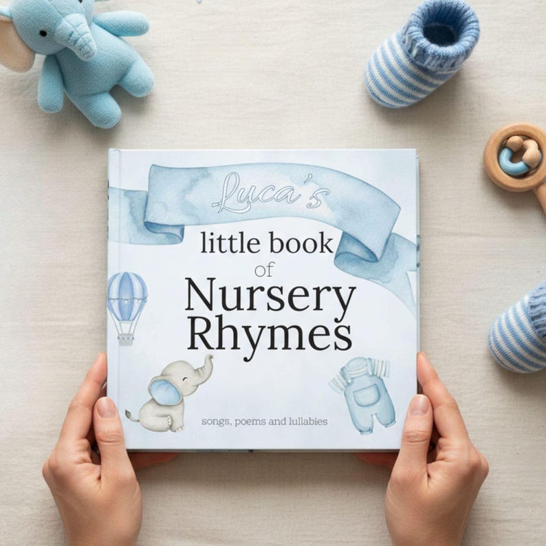 Personalized Nursery Rhymes Storybook, Custom Name Children’s Book Baby ...