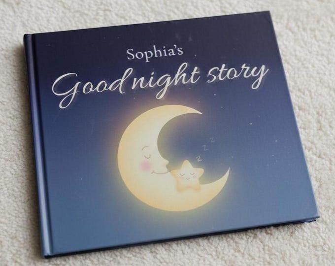 Personalized Baby Bedtime Story Book, Custom Name Keepsake Hardback, Nighttime Gift For Newborns Toddlers