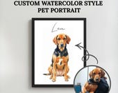Custom Watercolor Style Pet Portrait from Photo, Personalized Illustration, Digital Pet Art
