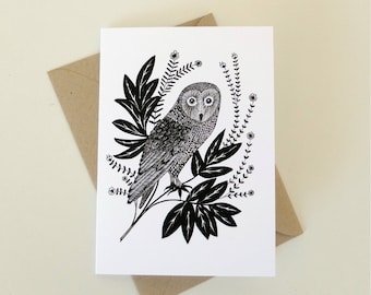 Barn owl Greeting card, note card, gift card, owl lovers, nature lover card