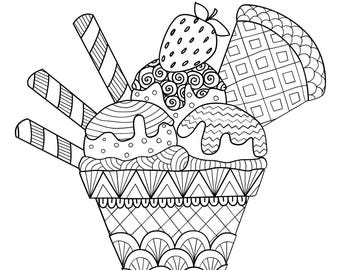 Ice cream Coloring Book