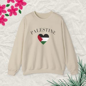 Love Palestine Unisex Sweatshirt, Cozy Sweatshirt, Awareness Shirt, Casual Wear Ethical Fashion Free Palestine Stand with Genocide Free Gaza