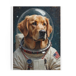 Astronaut Golden Retriever Jigsaw Puzzle