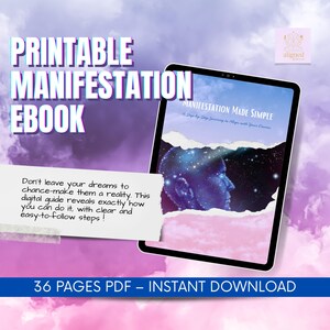 Libro electrónico de Manifestación, Guía de la Ley de Atracción, PDF de autoayuda digital, Manifiesta la vida de tus sueños, Descarga instantánea